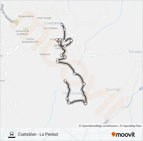 RUTA CUETZÁLAN Bus Line Map