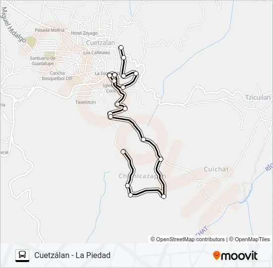 RUTA CUETZÁLAN Bus Line Map