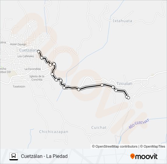 Mapa de RUTA CUETZÁLAN de autobús