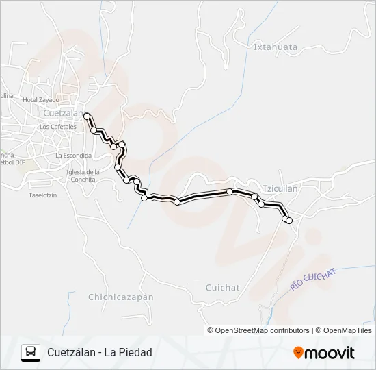 RUTA CUETZÁLAN Bus Line Map