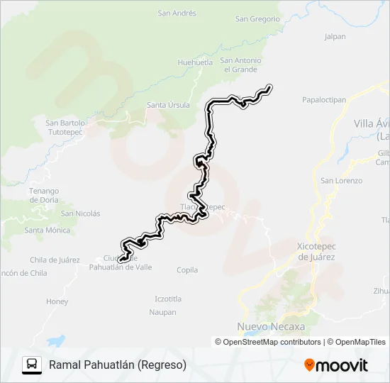 RUTA PAHUATLÁN Bus Line Map