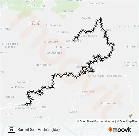 RUTA PAHUATLÁN Bus Line Map
