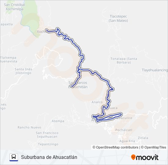 Mapa de RUTA SUBURBANA de autobús