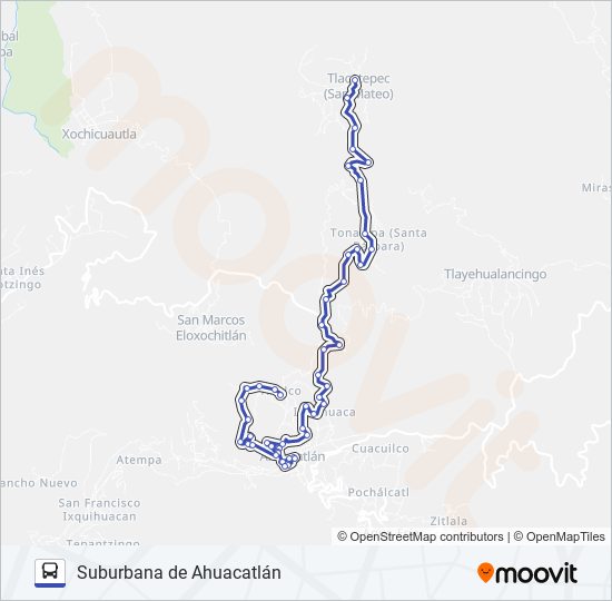 Mapa de RUTA SUBURBANA de autobús