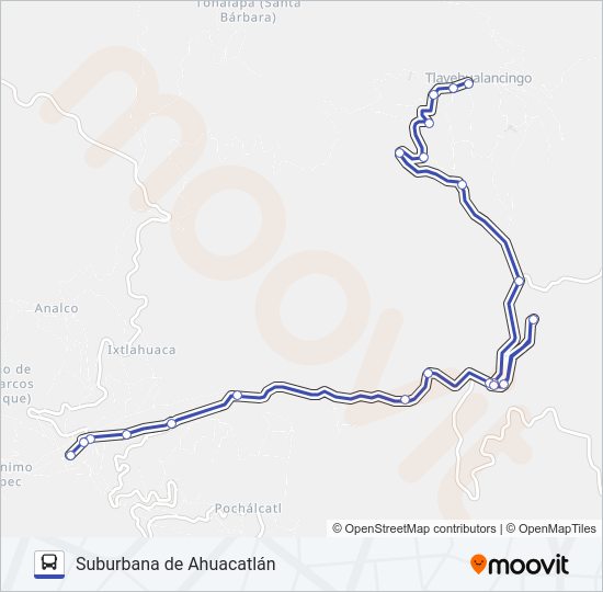 Mapa de RUTA SUBURBANA de autobús