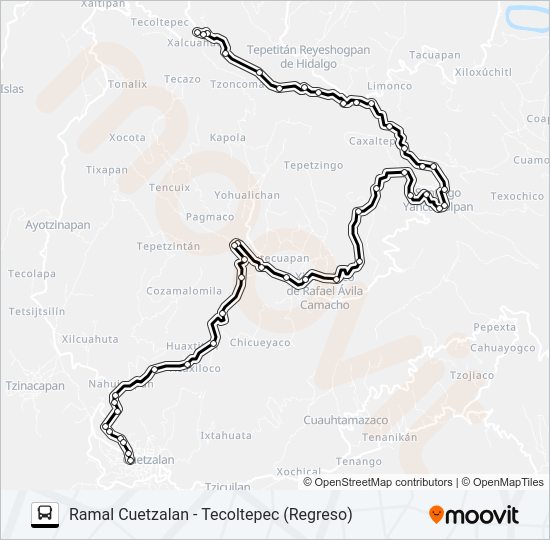 Mapa de RUTA 1 CUETZÁLAN de autobús