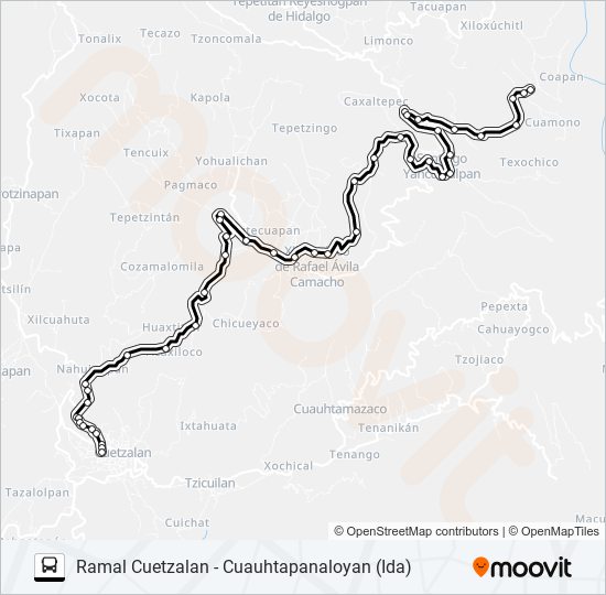 Mapa de RUTA 1 CUETZÁLAN de autobús