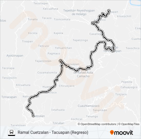 Mapa de RUTA 1 CUETZÁLAN de autobús