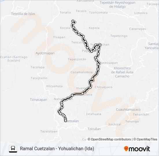 Mapa de RUTA 1 CUETZÁLAN de autobús