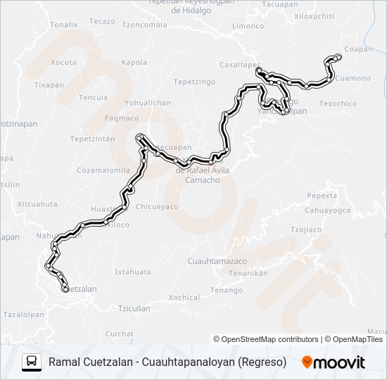Mapa de RUTA 1 CUETZÁLAN de autobús
