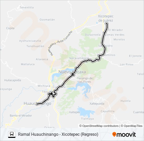 RUTA HUAUCHINANGO bus Line Map