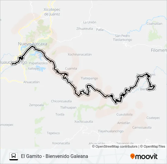 RUTA HUAUCHINANGO Bus Line Map