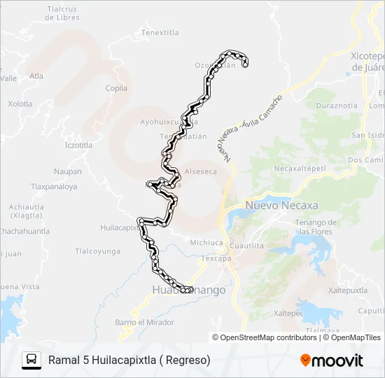 RUTA HUILACAPIXTLA Bus Line Map