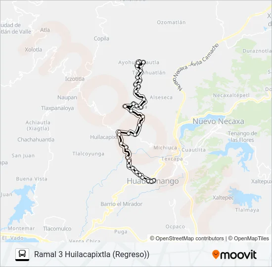 RUTA HUILACAPIXTLA Bus Line Map