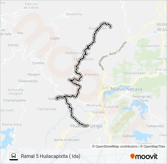 RUTA HUILACAPIXTLA Bus Line Map