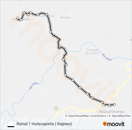 RUTA HUILACAPIXTLA bus Line Map