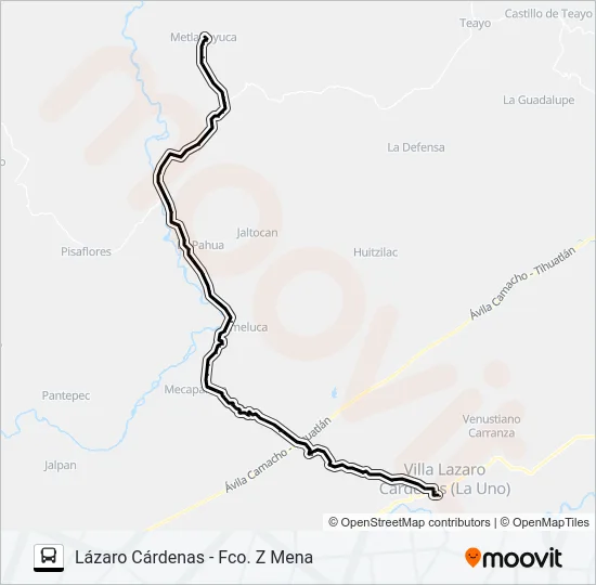 RUTA LÁZARO CÁRDENAS Bus Line Map