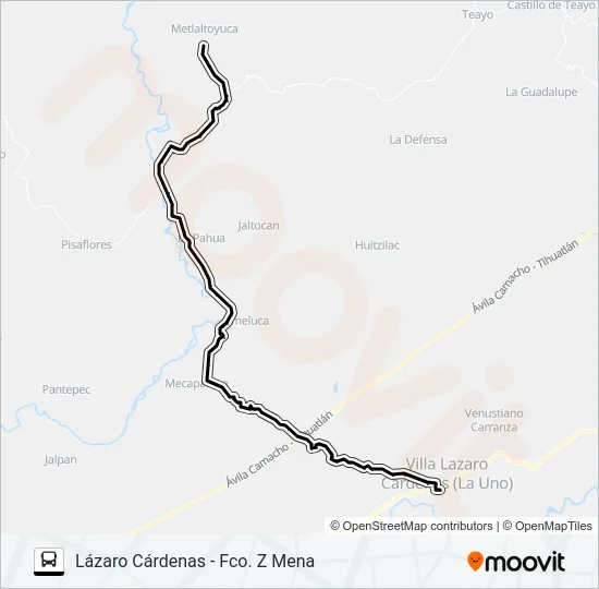 RUTA LÁZARO CÁRDENAS Bus Line Map