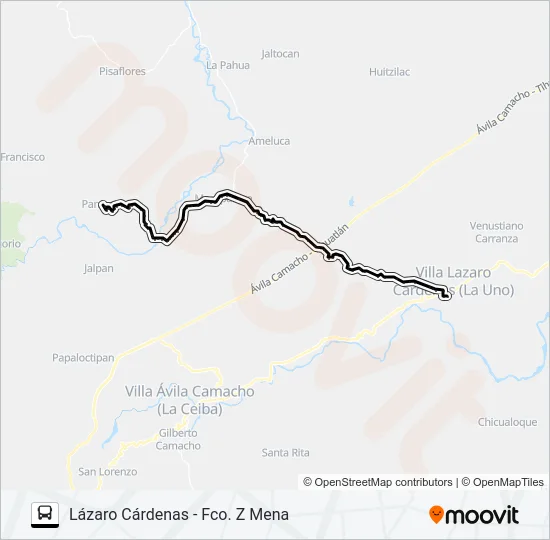 RUTA LÁZARO CÁRDENAS Bus Line Map