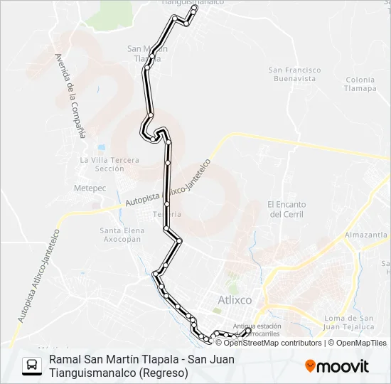 RUTA SAN MARTÍN TLAPALA Bus Line Map