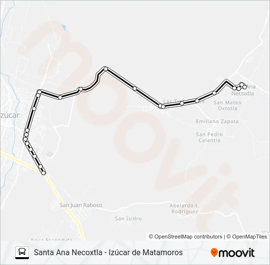 RUTA SANTA ANA NECOXTLA Bus Line Map