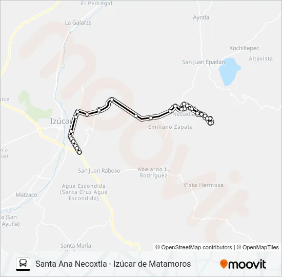 RUTA SANTA ANA NECOXTLA Bus Line Map