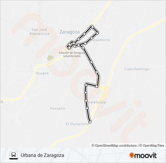 RUTA URBANA DE ZARAGOZA bus Line Map