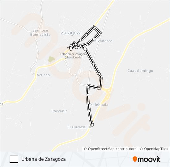 RUTA URBANA DE ZARAGOZA bus Line Map