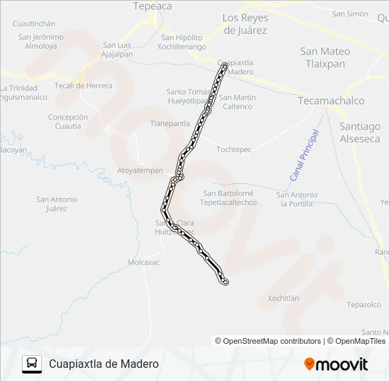 RUTA CUAPIAXTLA DE MADERO Bus Line Map
