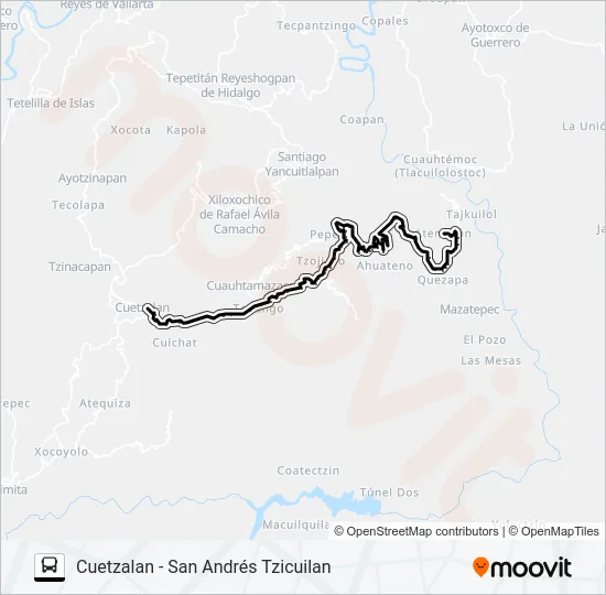 RUTA SAN ANDRÉS TZICUILAN Bus Line Map