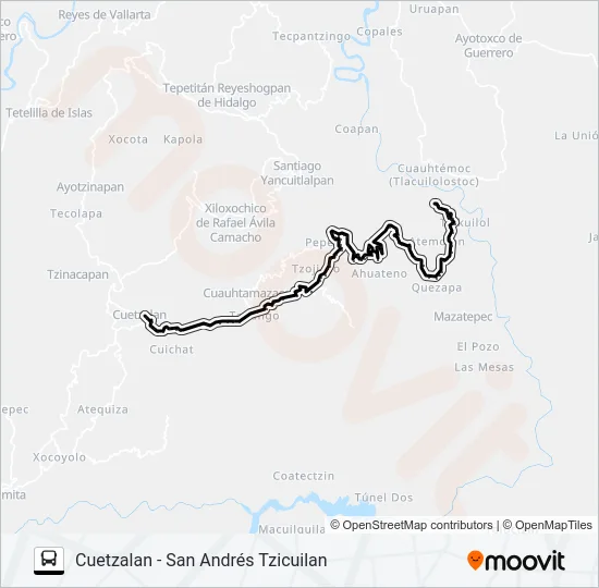 RUTA SAN ANDRÉS TZICUILAN Bus Line Map