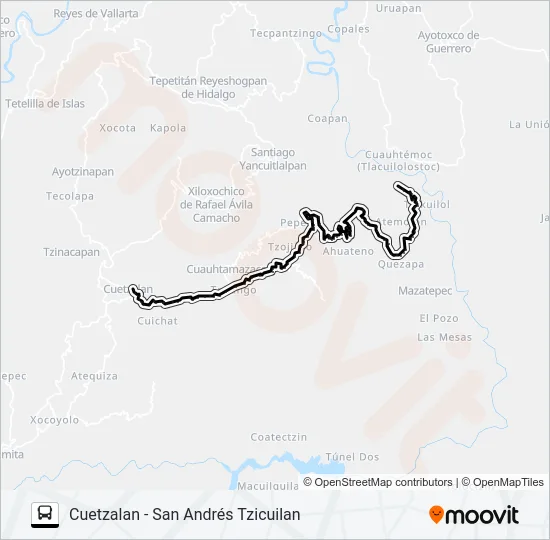RUTA SAN ANDRÉS TZICUILAN Bus Line Map