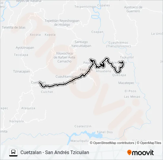 RUTA SAN ANDRÉS TZICUILAN Bus Line Map