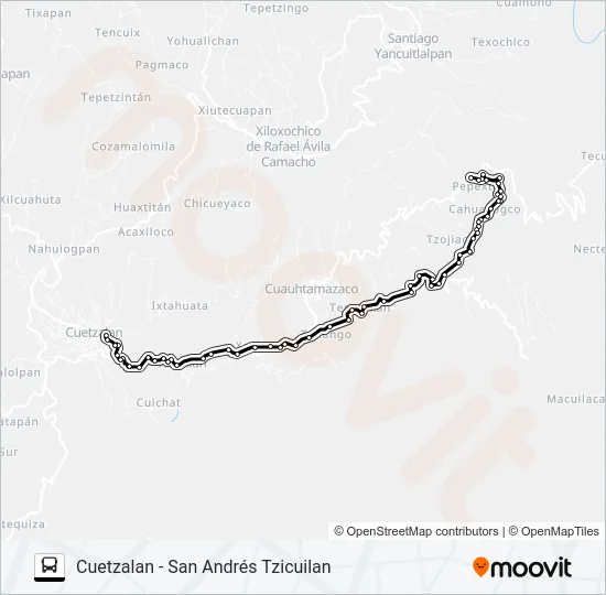 RUTA SAN ANDRÉS TZICUILAN Bus Line Map