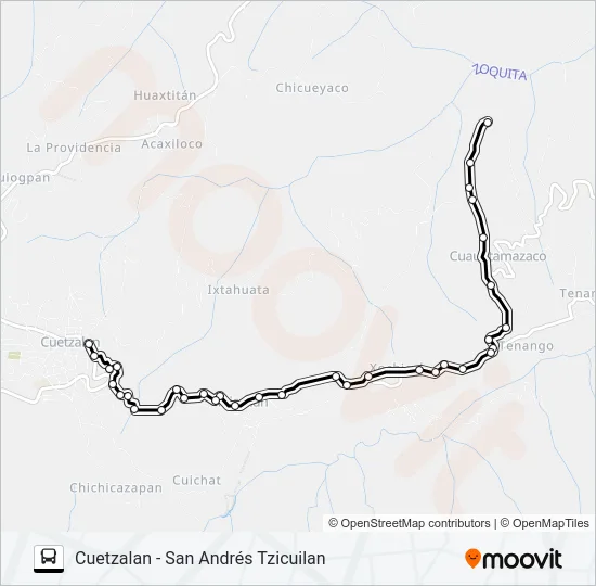RUTA SAN ANDRÉS TZICUILAN Bus Line Map