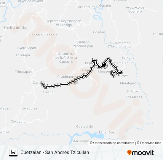 RUTA SAN ANDRÉS TZICUILAN Bus Line Map