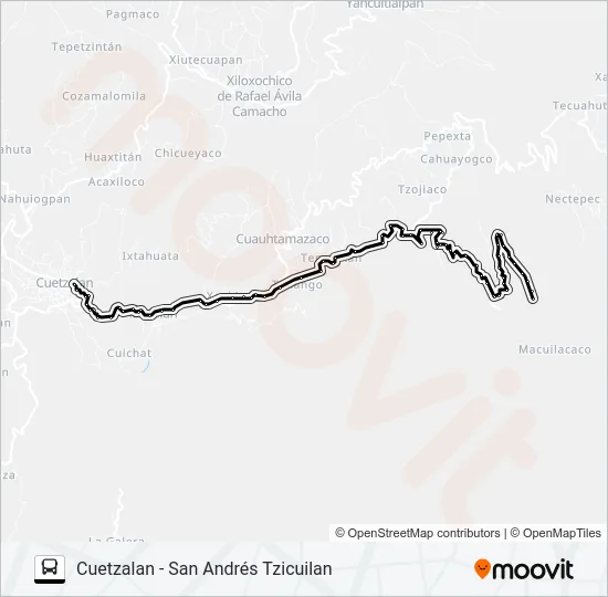 RUTA SAN ANDRÉS TZICUILAN Bus Line Map
