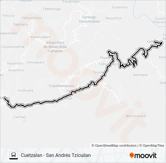 RUTA SAN ANDRÉS TZICUILAN Bus Line Map