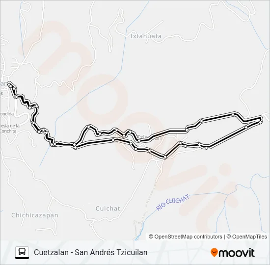 RUTA SAN ANDRÉS TZICUILAN Bus Line Map