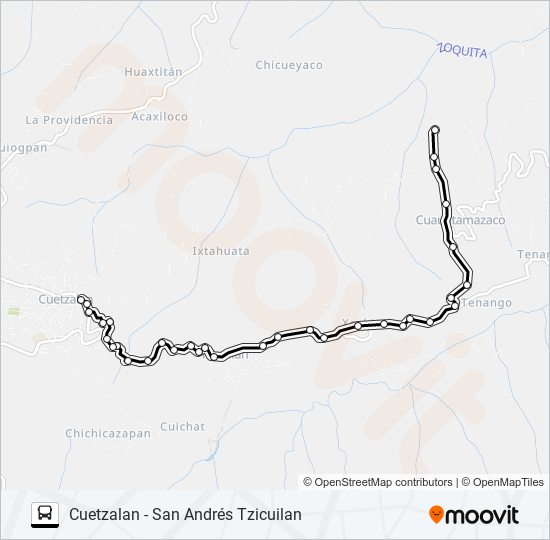 RUTA SAN ANDRÉS TZICUILAN bus Line Map