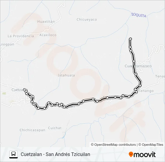 RUTA SAN ANDRÉS TZICUILAN Bus Line Map