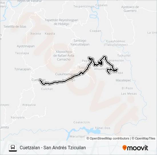 RUTA SAN ANDRÉS TZICUILAN Bus Line Map
