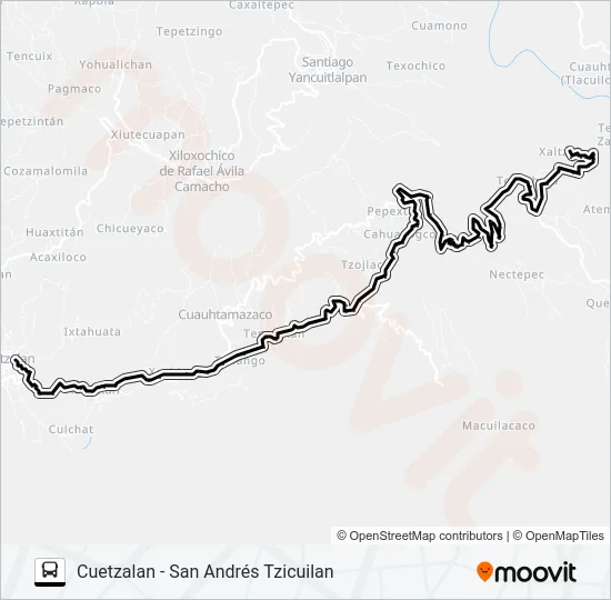 RUTA SAN ANDRÉS TZICUILAN Bus Line Map