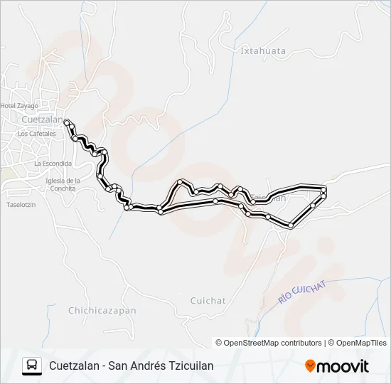 RUTA SAN ANDRÉS TZICUILAN Bus Line Map