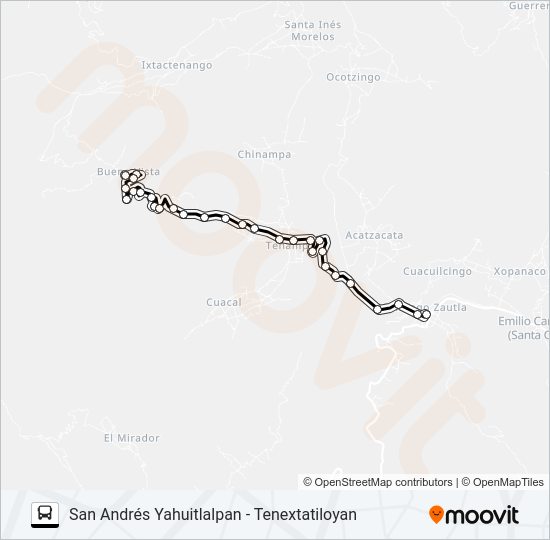 Mapa de RUTA SAN ANDRÉS YAHUITLALPAN de autobús