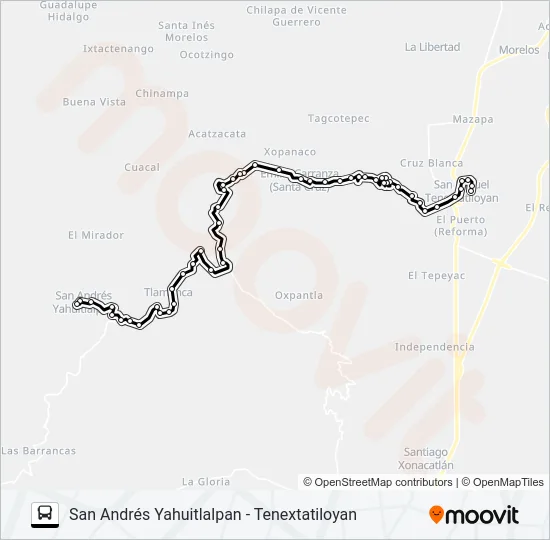 RUTA SAN ANDRÉS YAHUITLALPAN Bus Line Map