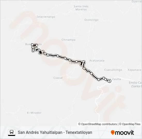 RUTA SAN ANDRÉS YAHUITLALPAN Bus Line Map