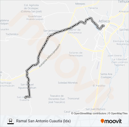 Mapa de RUTA SAN MIGUEL AGUACOMULÍCAN de autobús