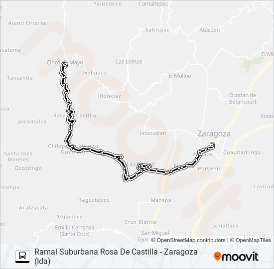 RUTA SUBURBANA ROSA DE  CASTILLA bus Line Map