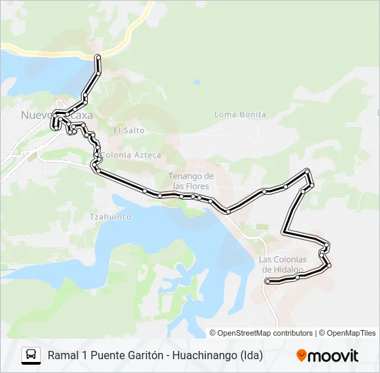 RUTA PUENTE GARITÓN - HUACHINANGO Bus Line Map
